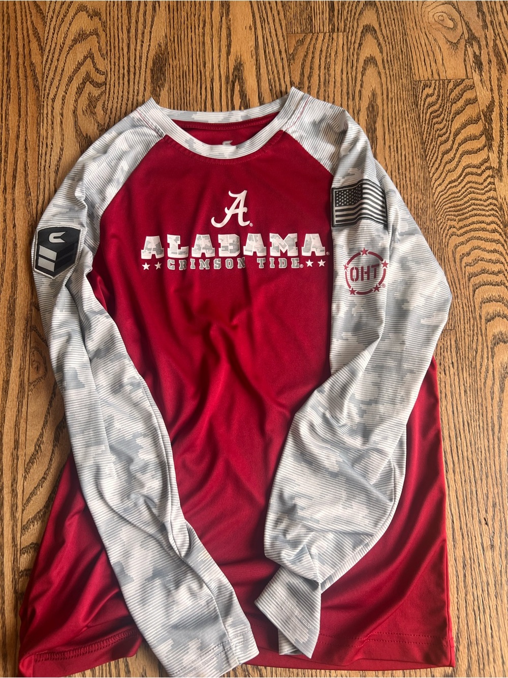 Colosseum Alabama Crimson Tide Long Sleeve Tee - Red & Gray Camo